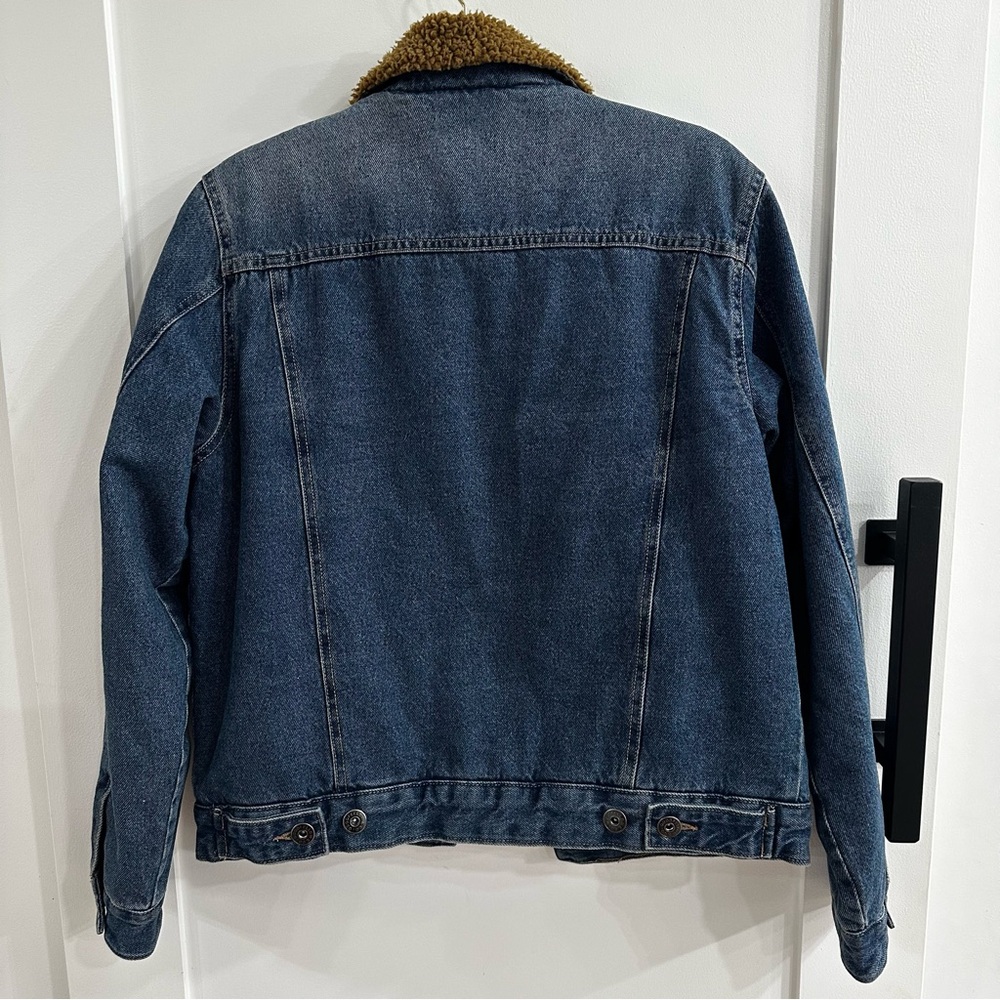 Goodfellow & Co Men’s Sherpa Lined Denim Trucker Jacket Blue Small - Picture 5 of 10